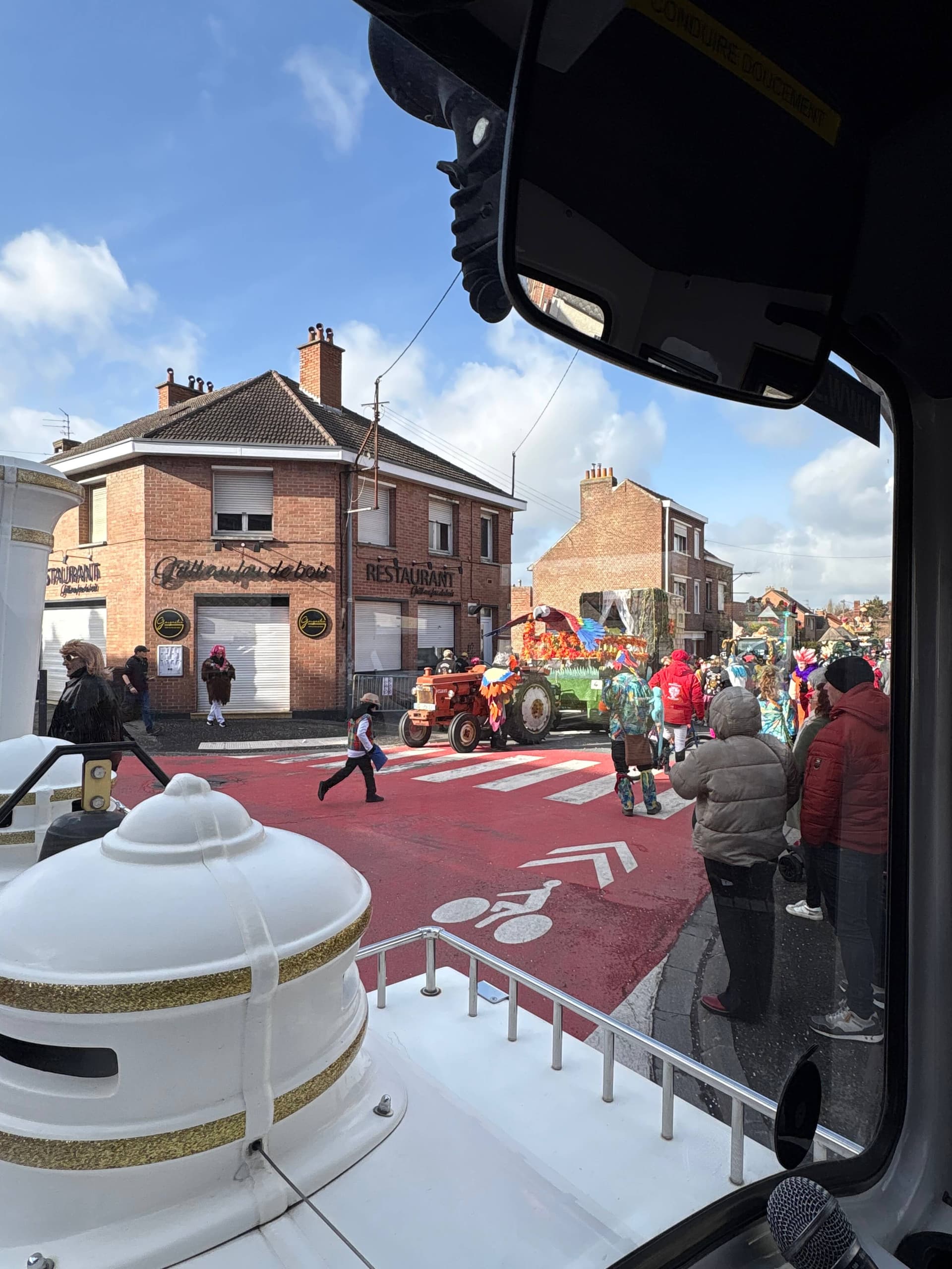 Festive Carnival atmosphere in a petit train