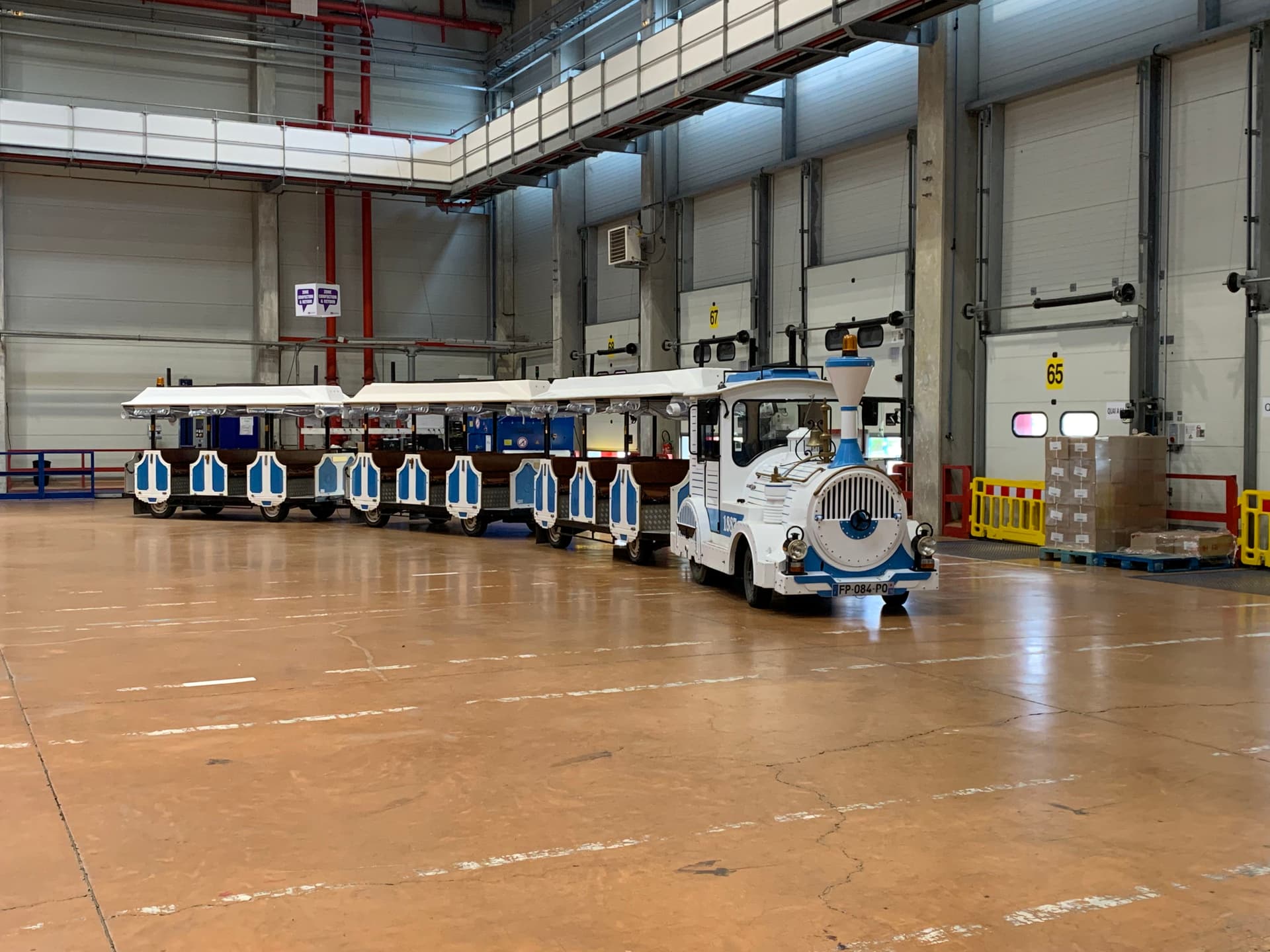 Group transport industrial site tourist train